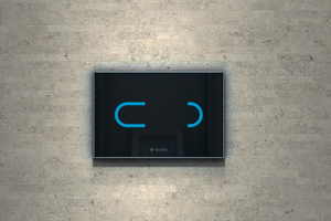  : Berührungslose Nutzung und manuelle Bedienmöglichkeit über selbsterklärende Touch-Tronic-Icons sind in der neuen Auslöseplatte „Ambition E Eco“ von Schell vereint 