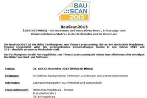  Die BauScan 2013 findet in Magdeburg statt 