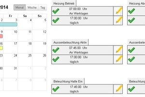  Komfortable Steuerung auch bei Mischnutzung: Der Hausmeister wählt per Kalender die VHS-Kurse vor und die LCN-GVS kümmert sich darum, dass die entsprechenden Gebäude, Flure, Außenbereiche bereit für den Unterricht sind und Zugänge freigegeben werden. 